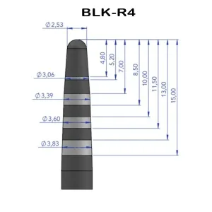 Black Ruby Osteotome R4 Curved Single Pack for Magnetic Mallet