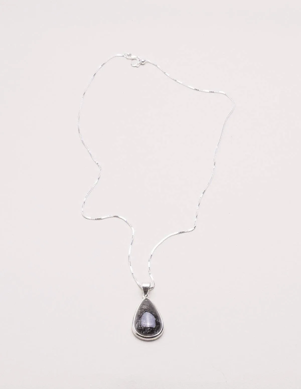 Black Rutilated Quartz Pendant Necklace