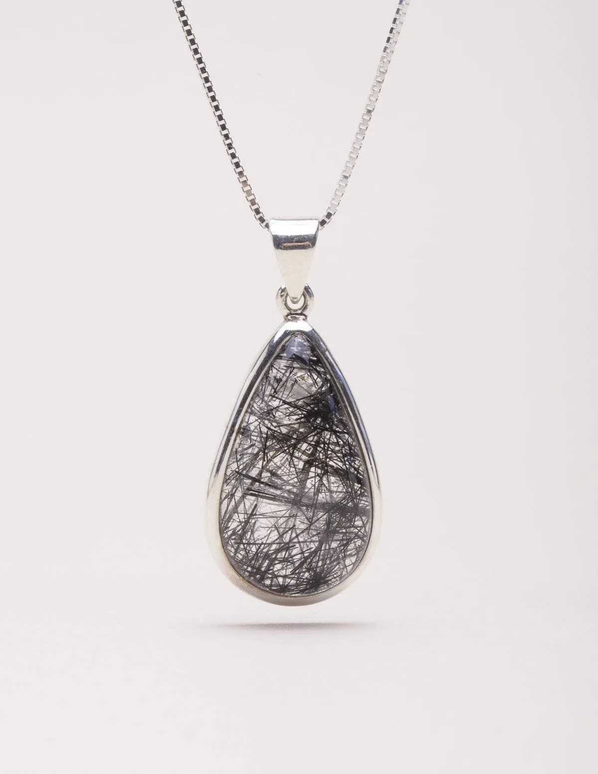 Black Rutilated Quartz Pendant Necklace