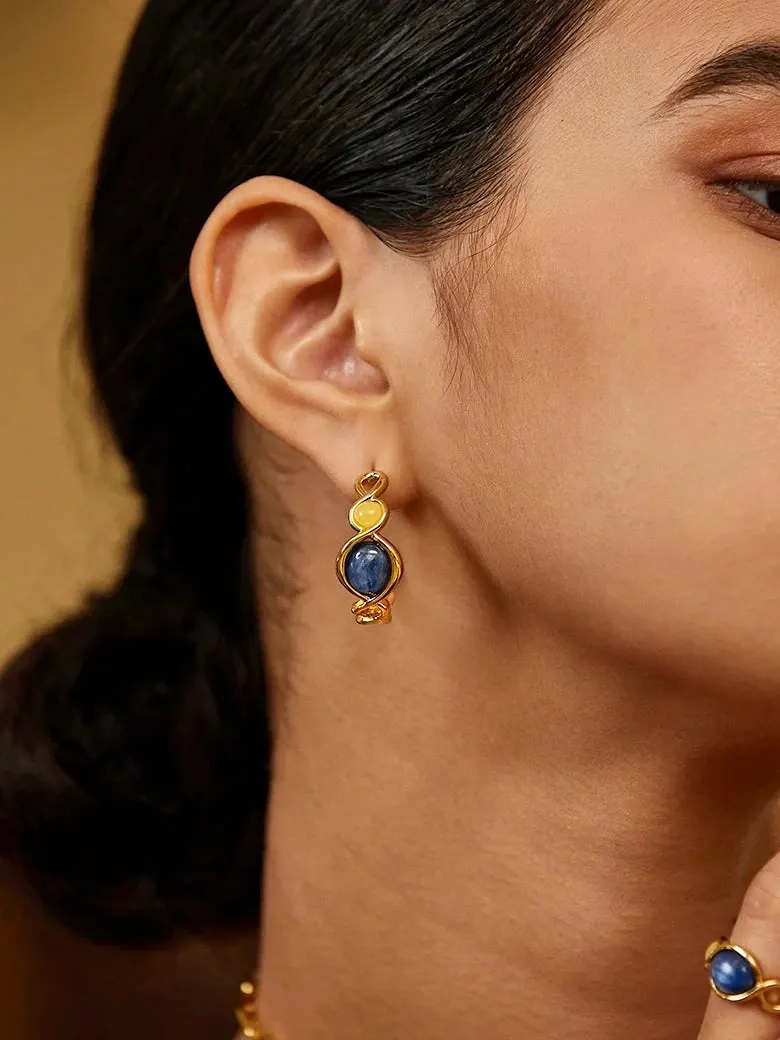Blue Crystal Eternity Earrings