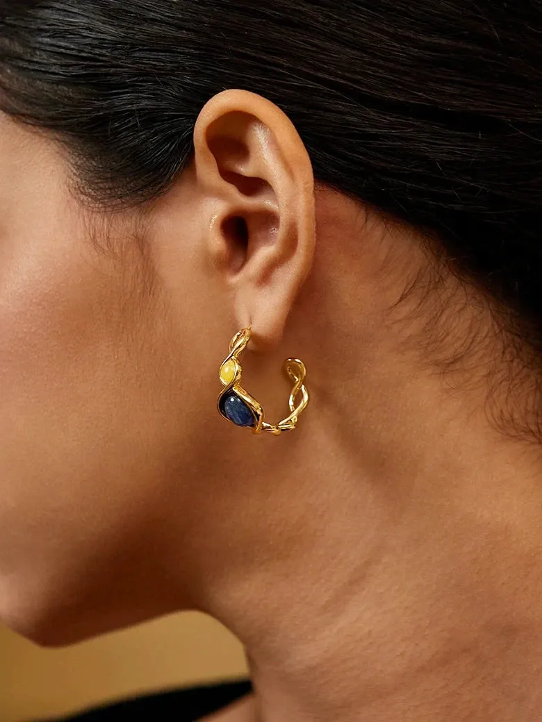 Blue Crystal Eternity Earrings