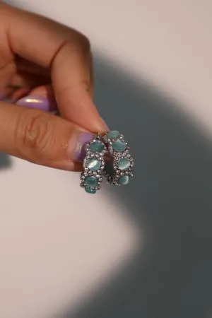Blue Opal Hoop Earrings