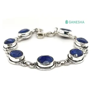 Blue Sapphires Bracelet (925) Sterling Silver