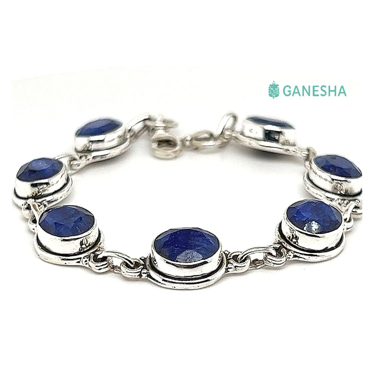 Blue Sapphires Bracelet (925) Sterling Silver