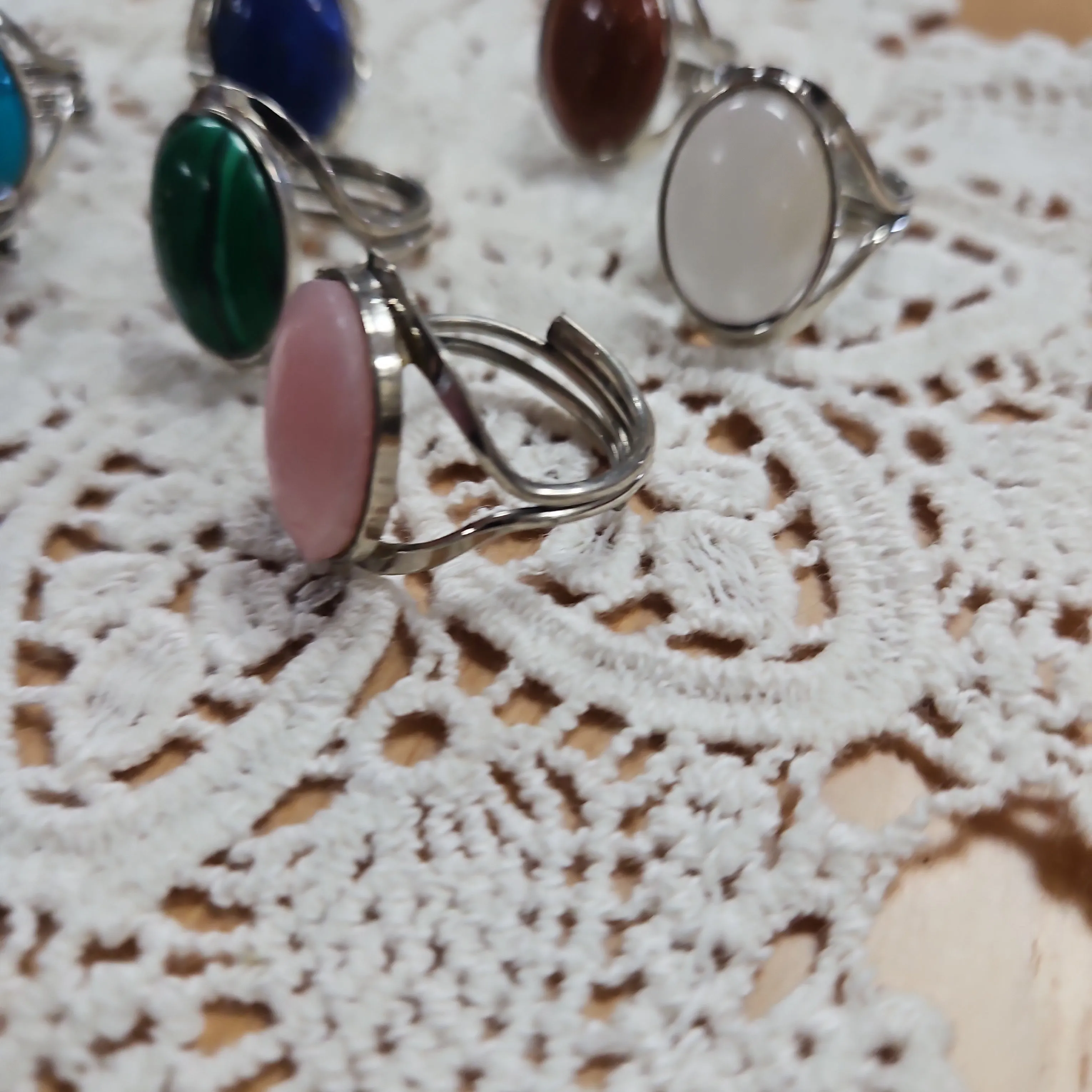 Boho Gemstone Rings - Band Adjustable