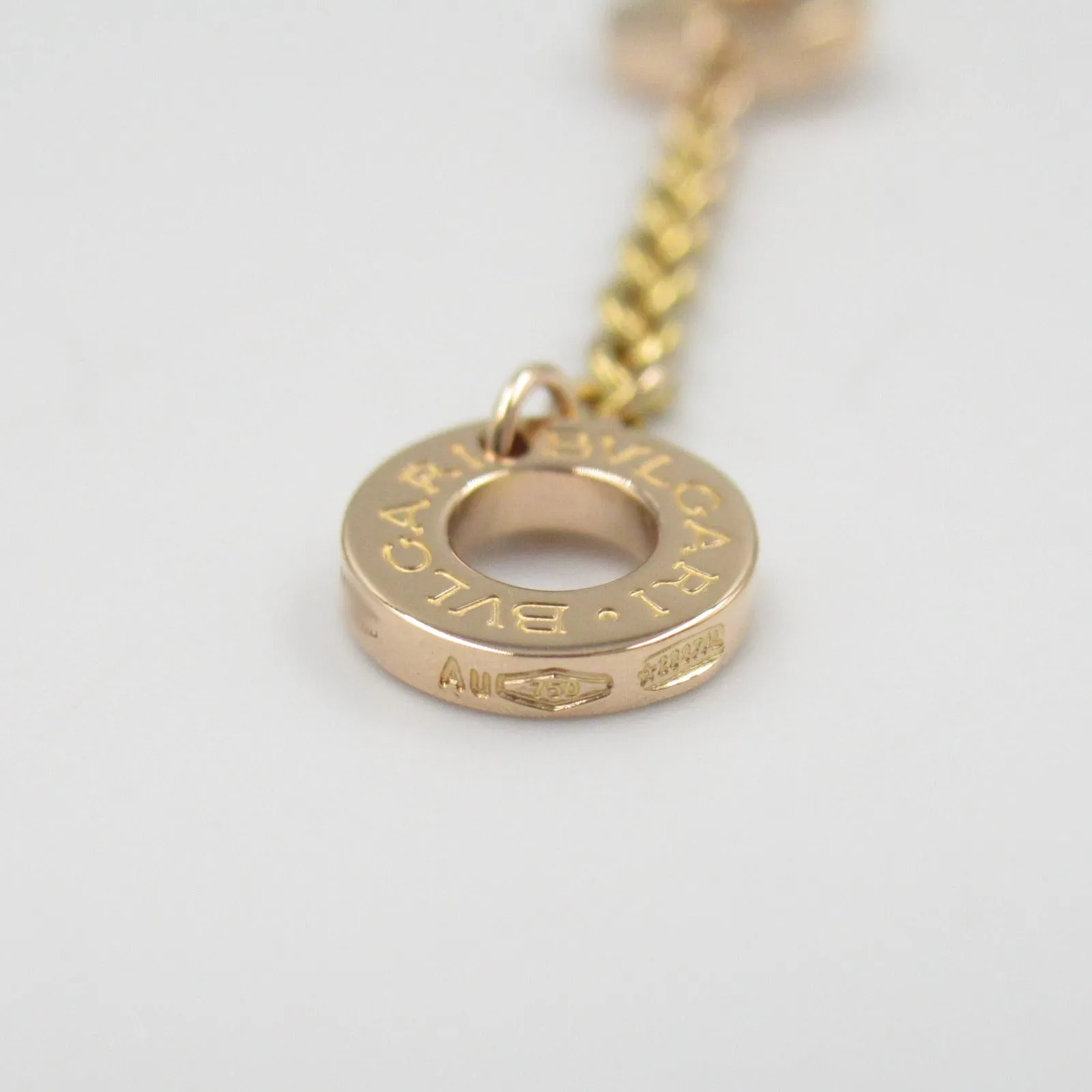 Bvlgari Necklace K18 Yellow Gold Diamond Onyx/Shell