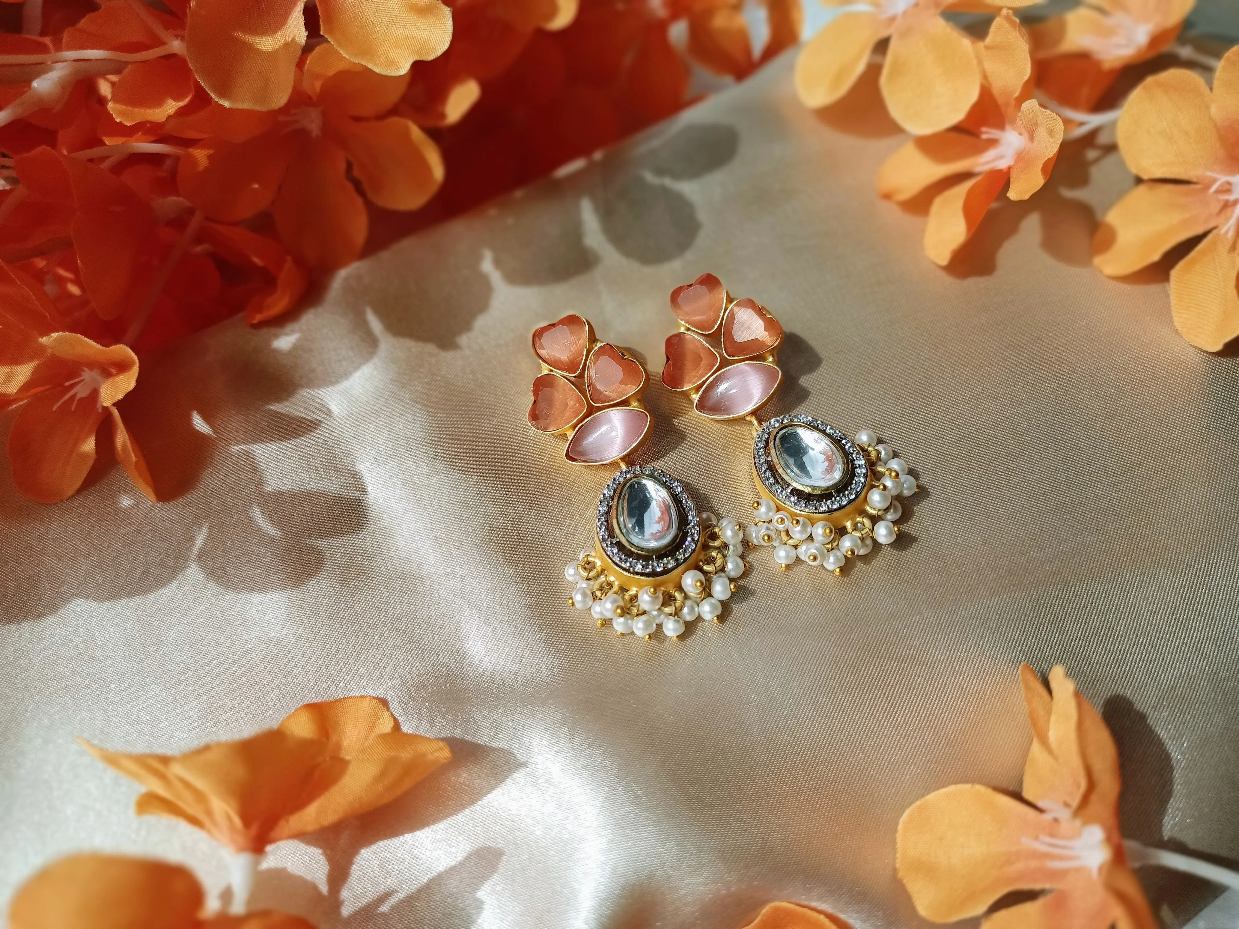 Carnelian and Opal Earrings