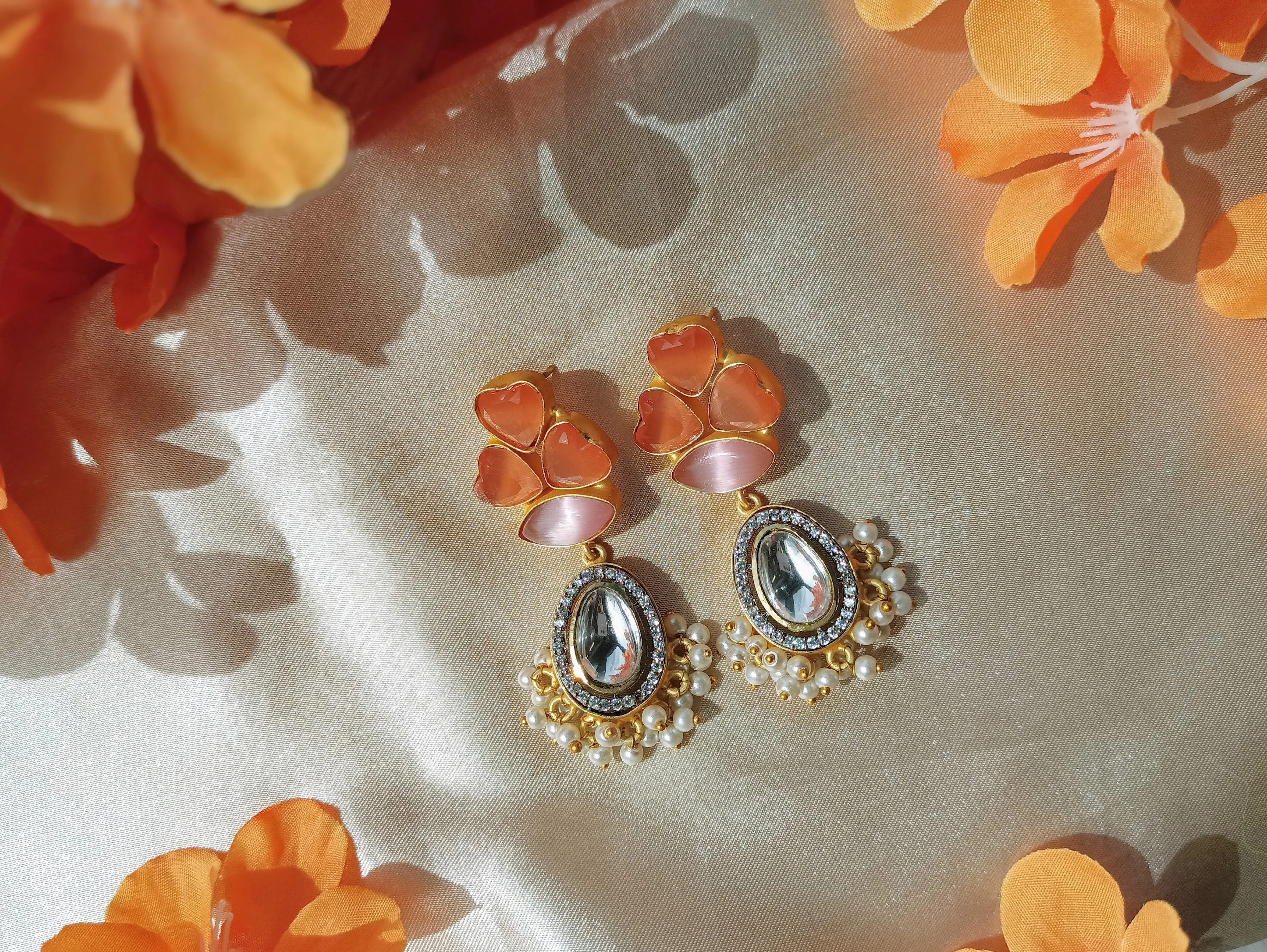 Carnelian and Opal Earrings