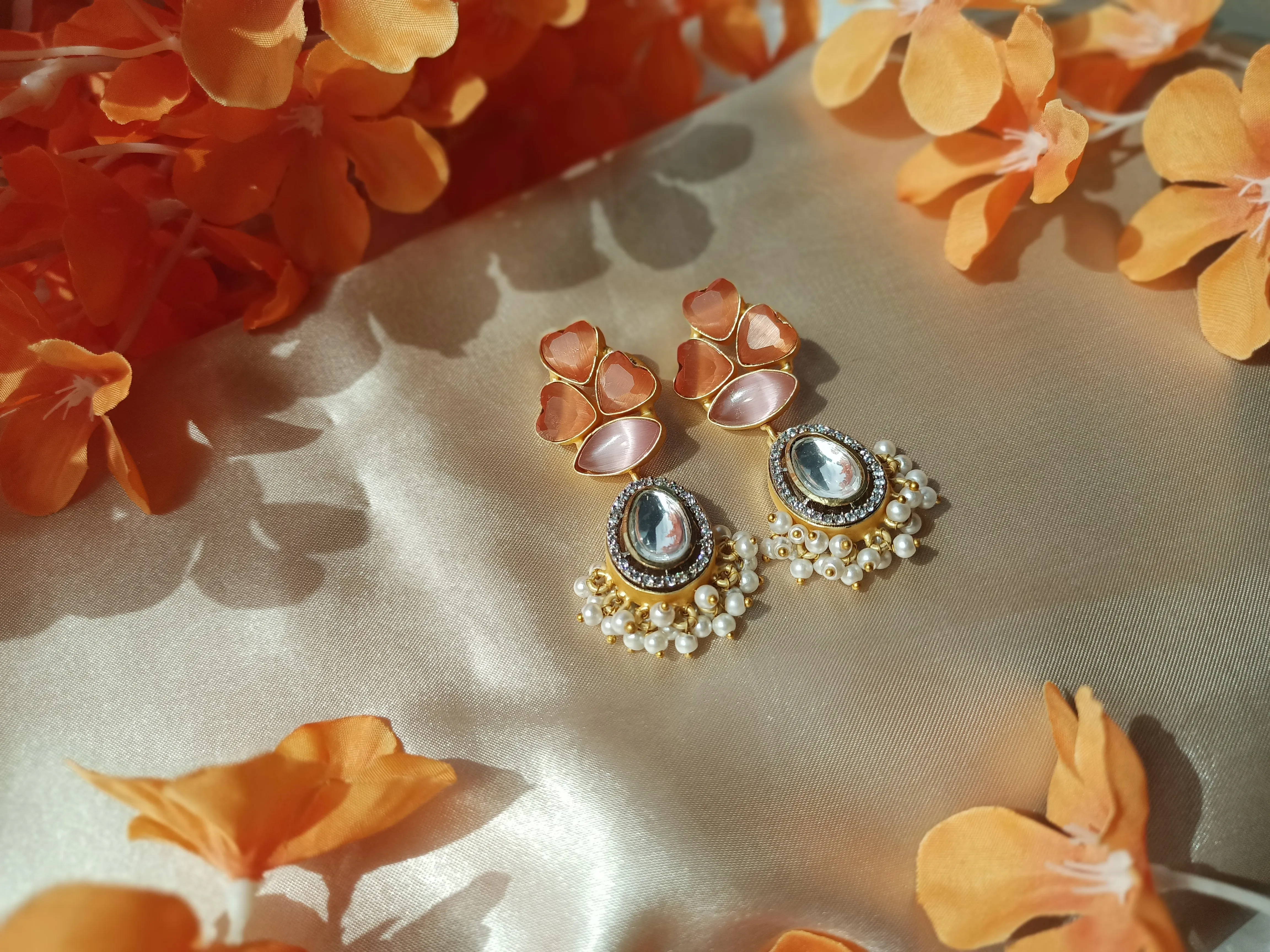 Carnelian and Opal Earrings