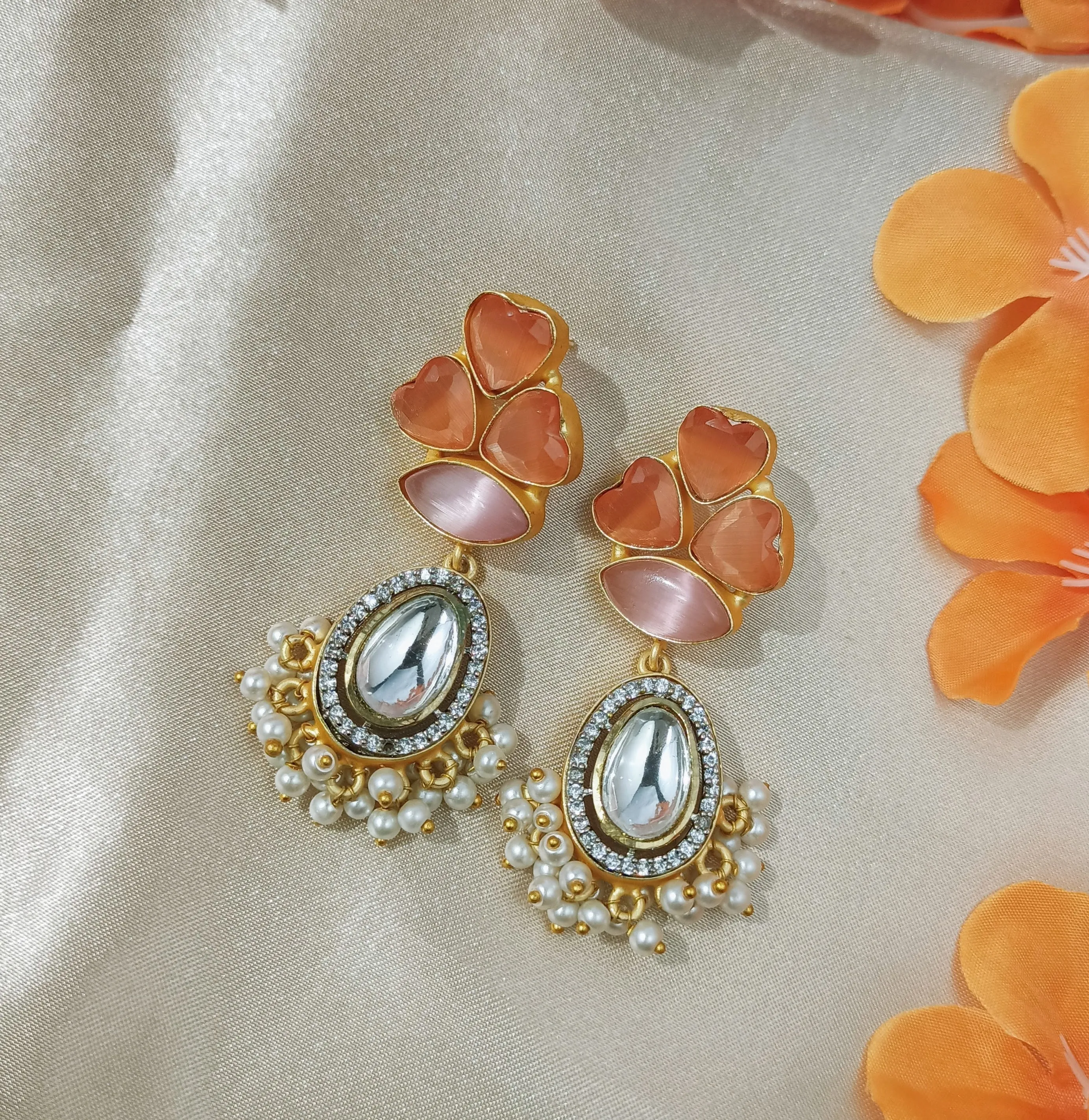 Carnelian and Opal Earrings