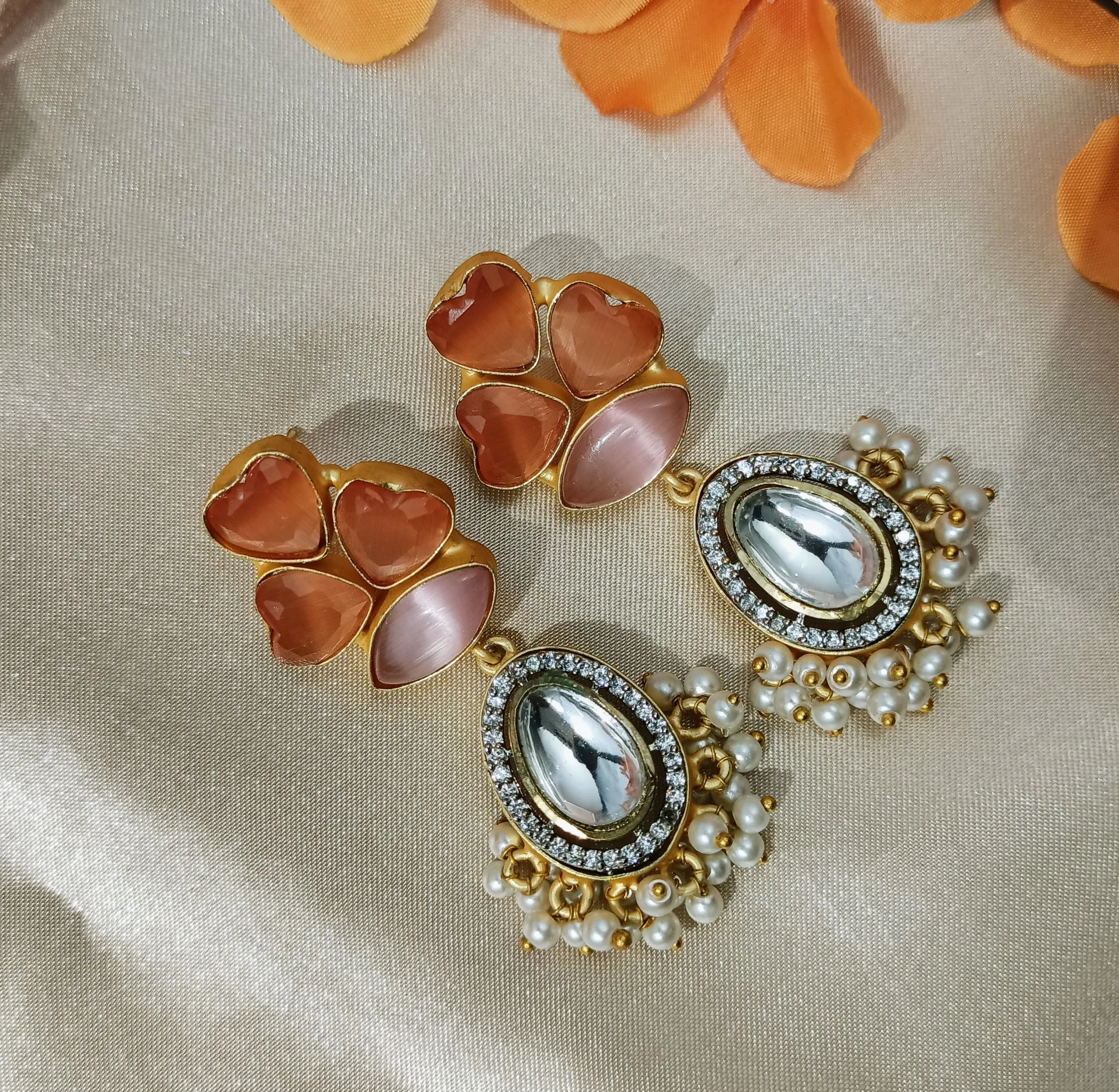 Carnelian and Opal Earrings