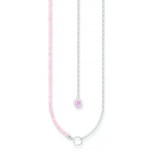 Charmista Pink Cold Enamel Rose Quartz Necklace KE2190-067-9