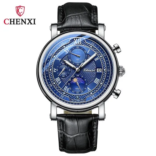 Chenxi 976 Men's  Multi-function Chronograph Quartz Watch With Genuvan Leather Strap