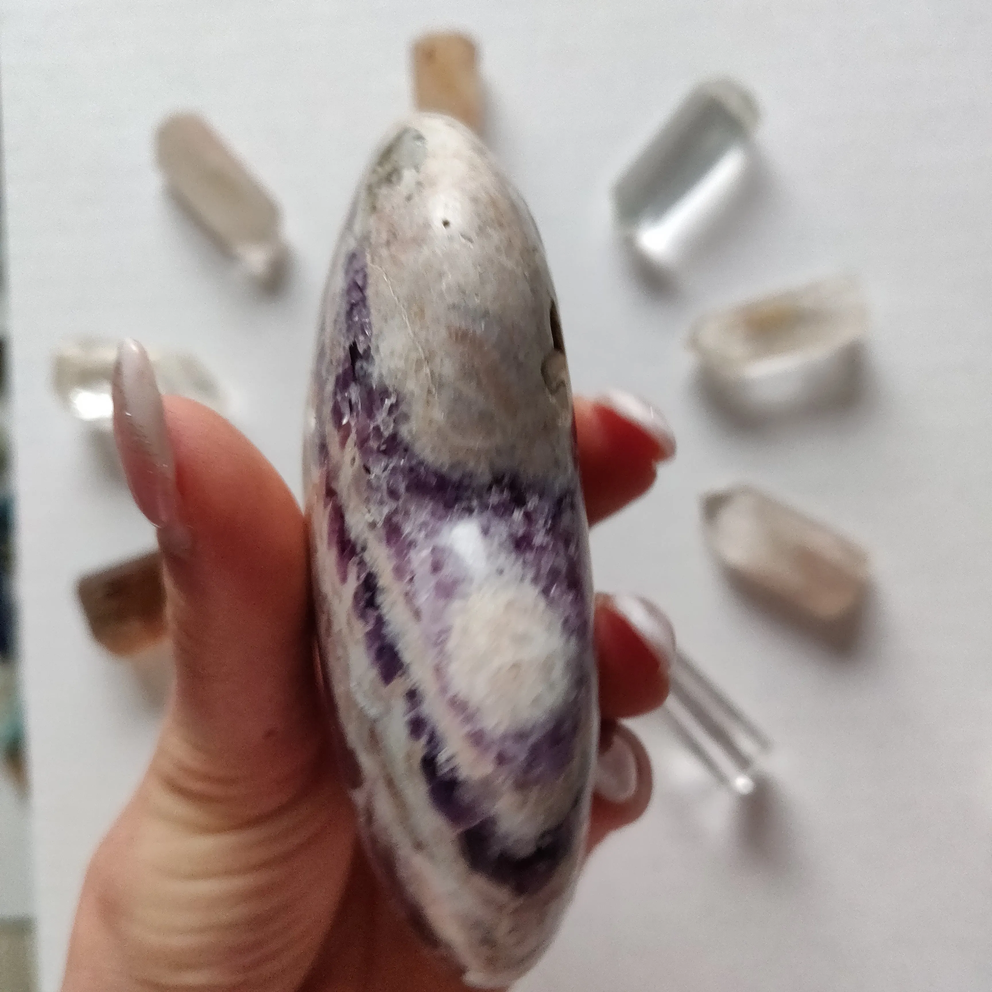 Chevron Amethyst Heart (#8)