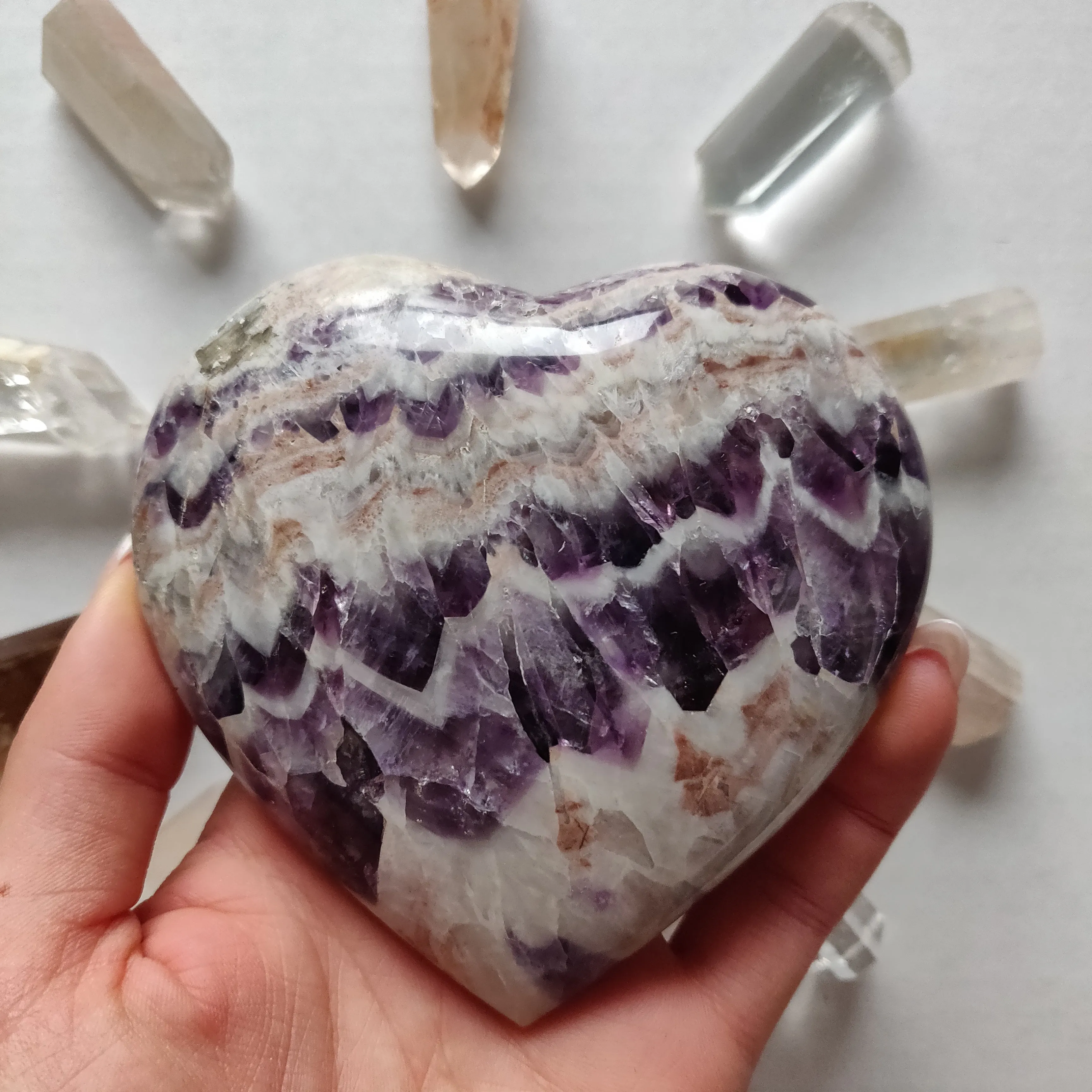 Chevron Amethyst Heart (#8)