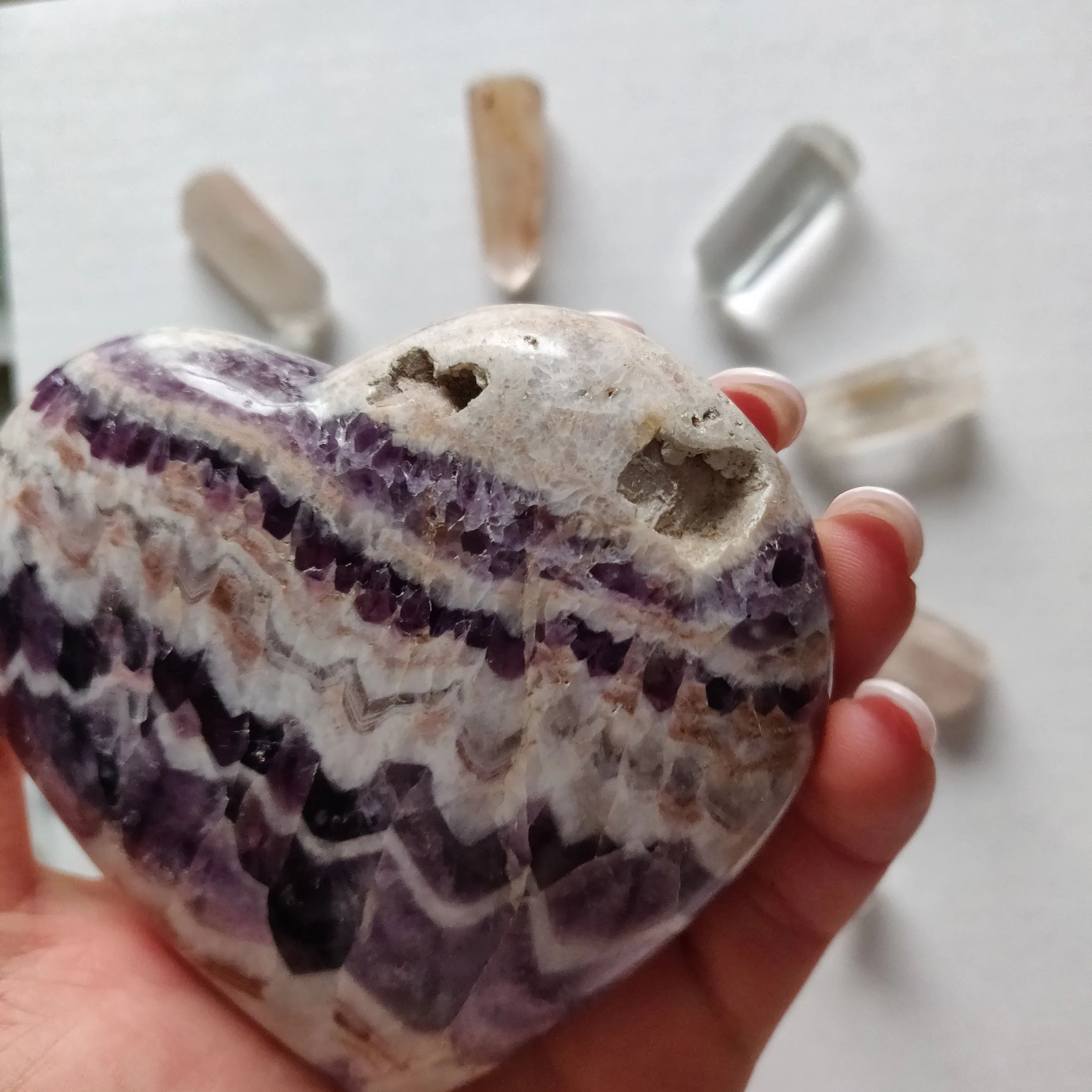 Chevron Amethyst Heart (#8)