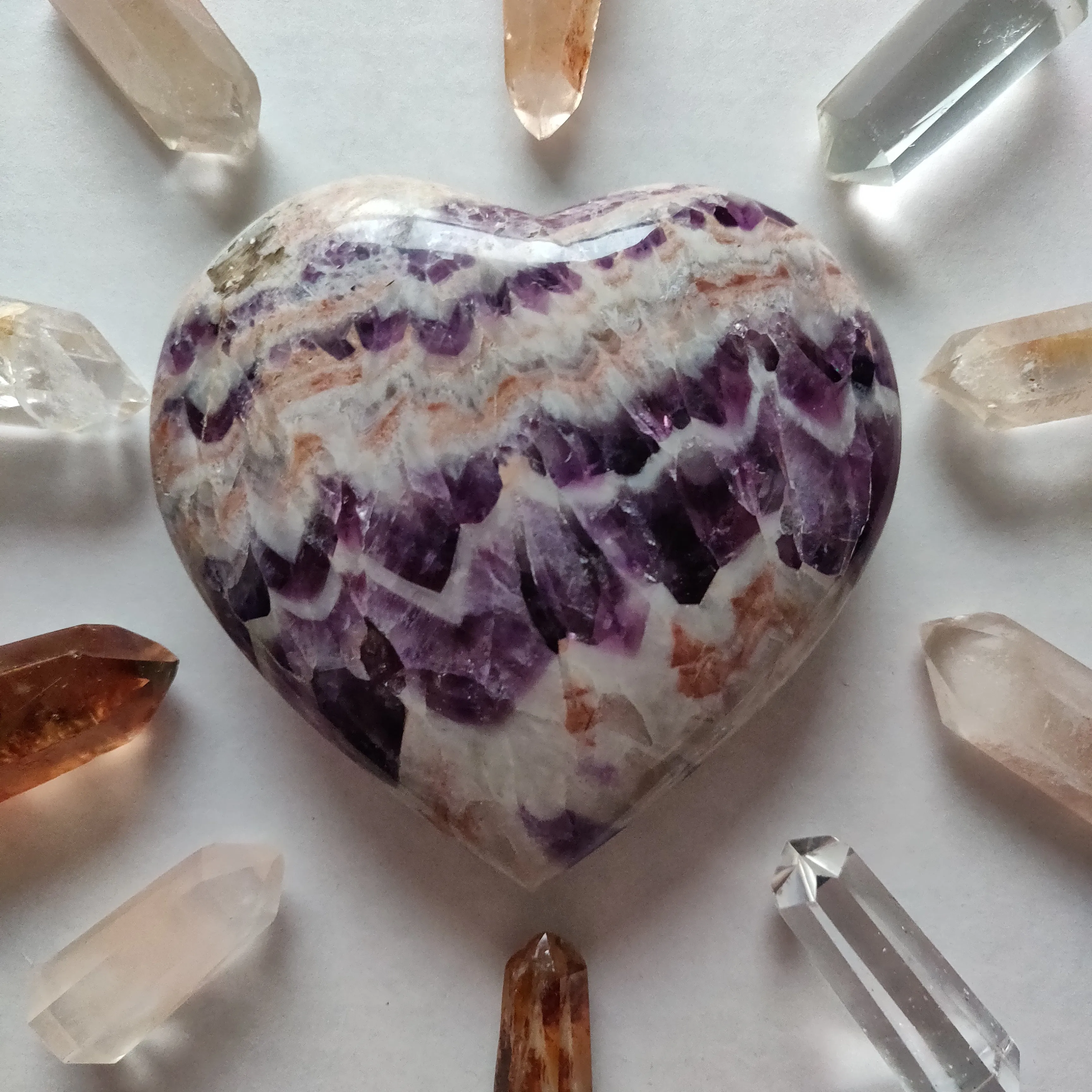 Chevron Amethyst Heart (#8)