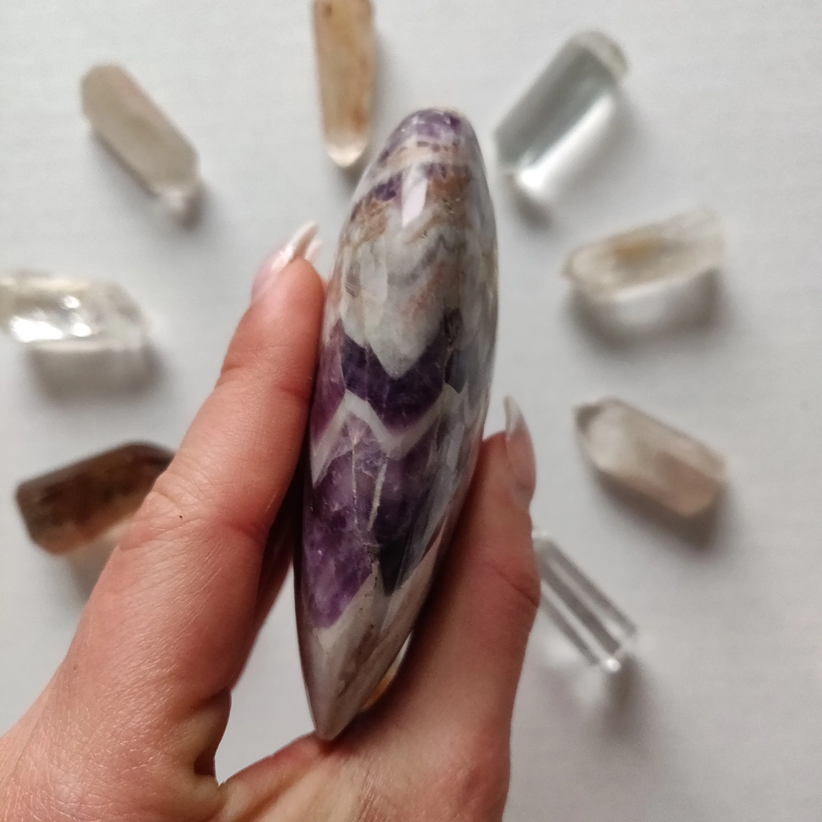 Chevron Amethyst Heart (#8)