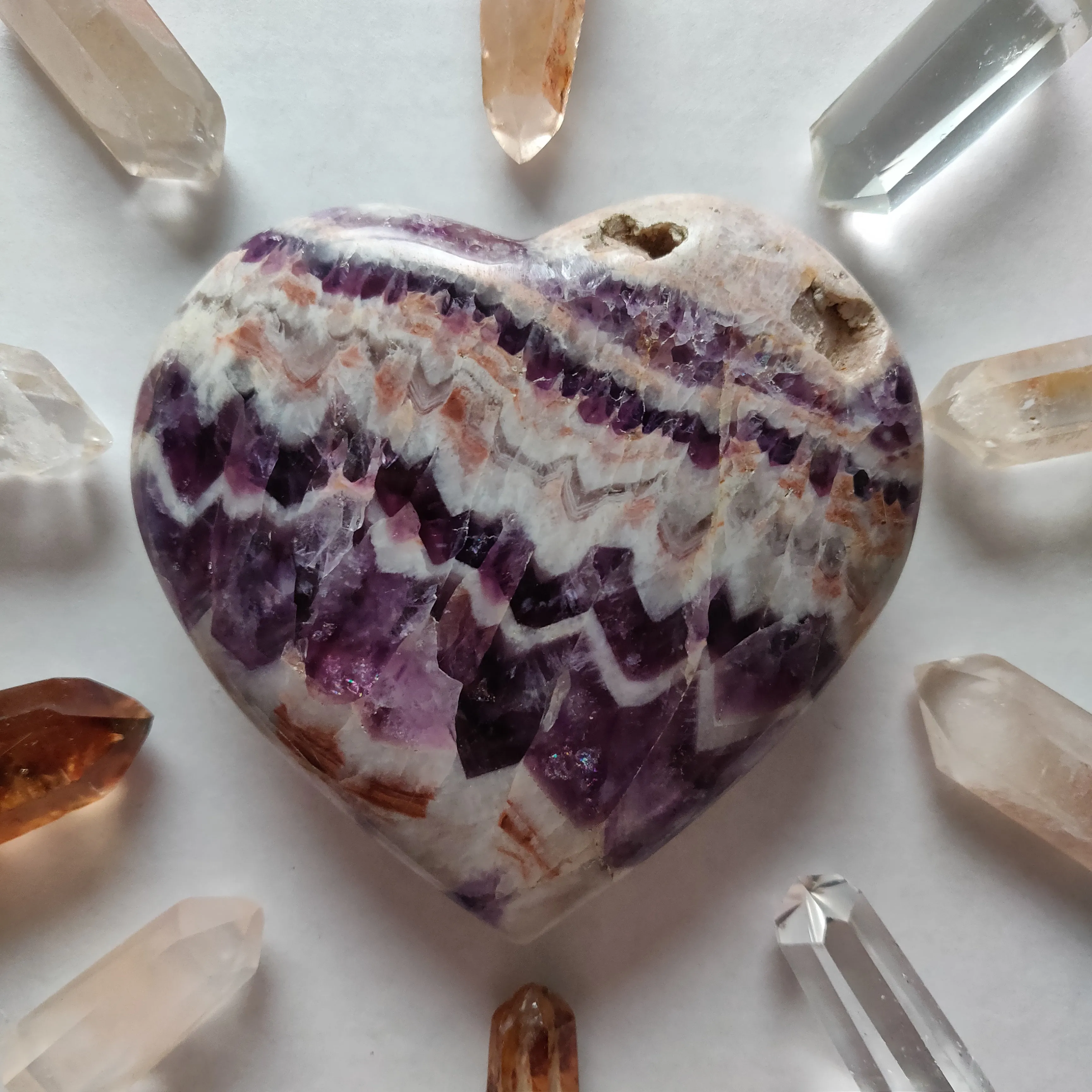 Chevron Amethyst Heart (#8)