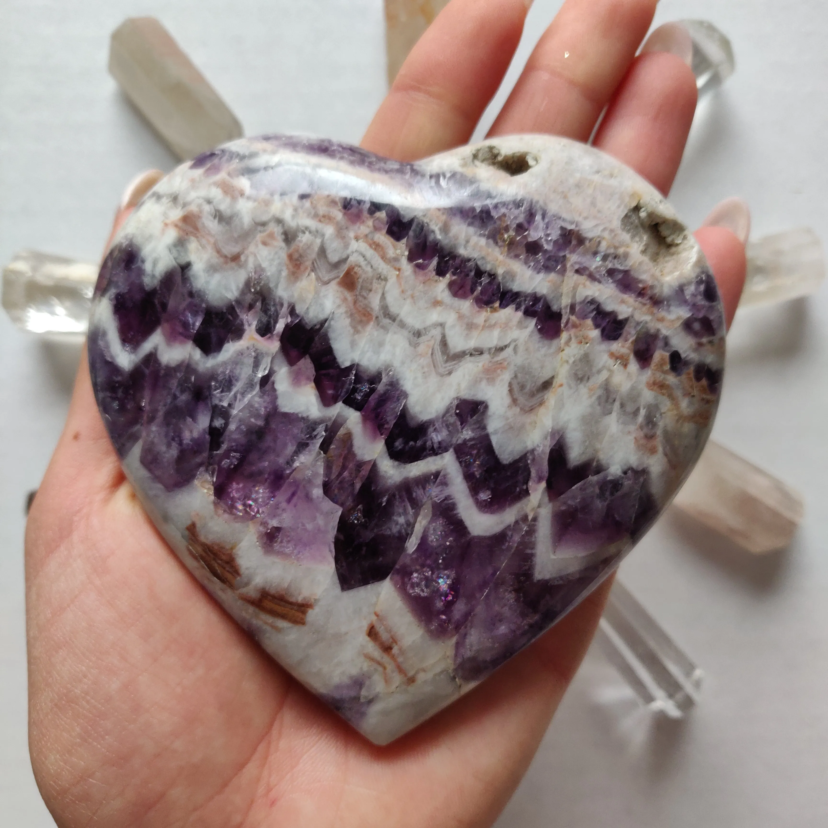 Chevron Amethyst Heart (#8)