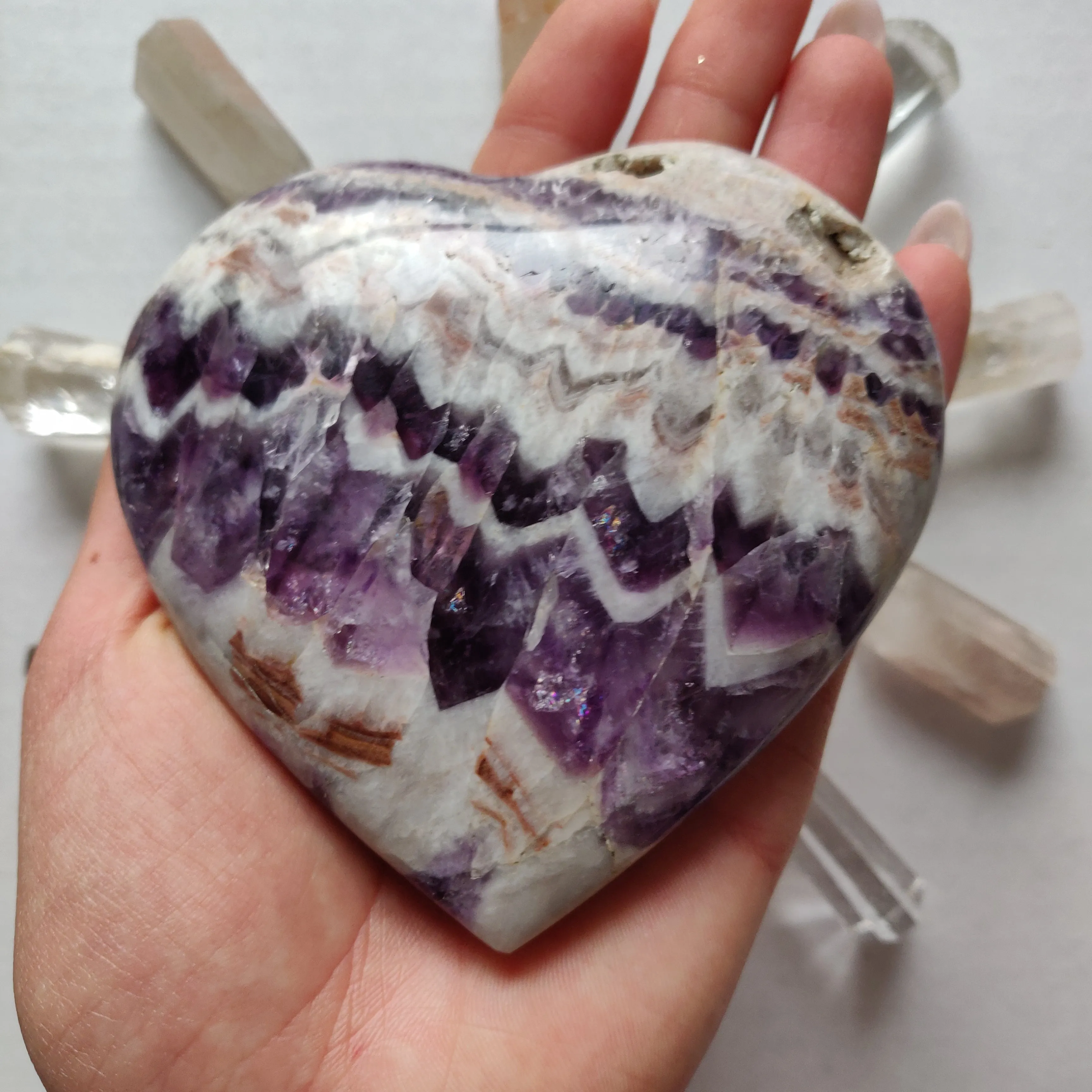 Chevron Amethyst Heart (#8)