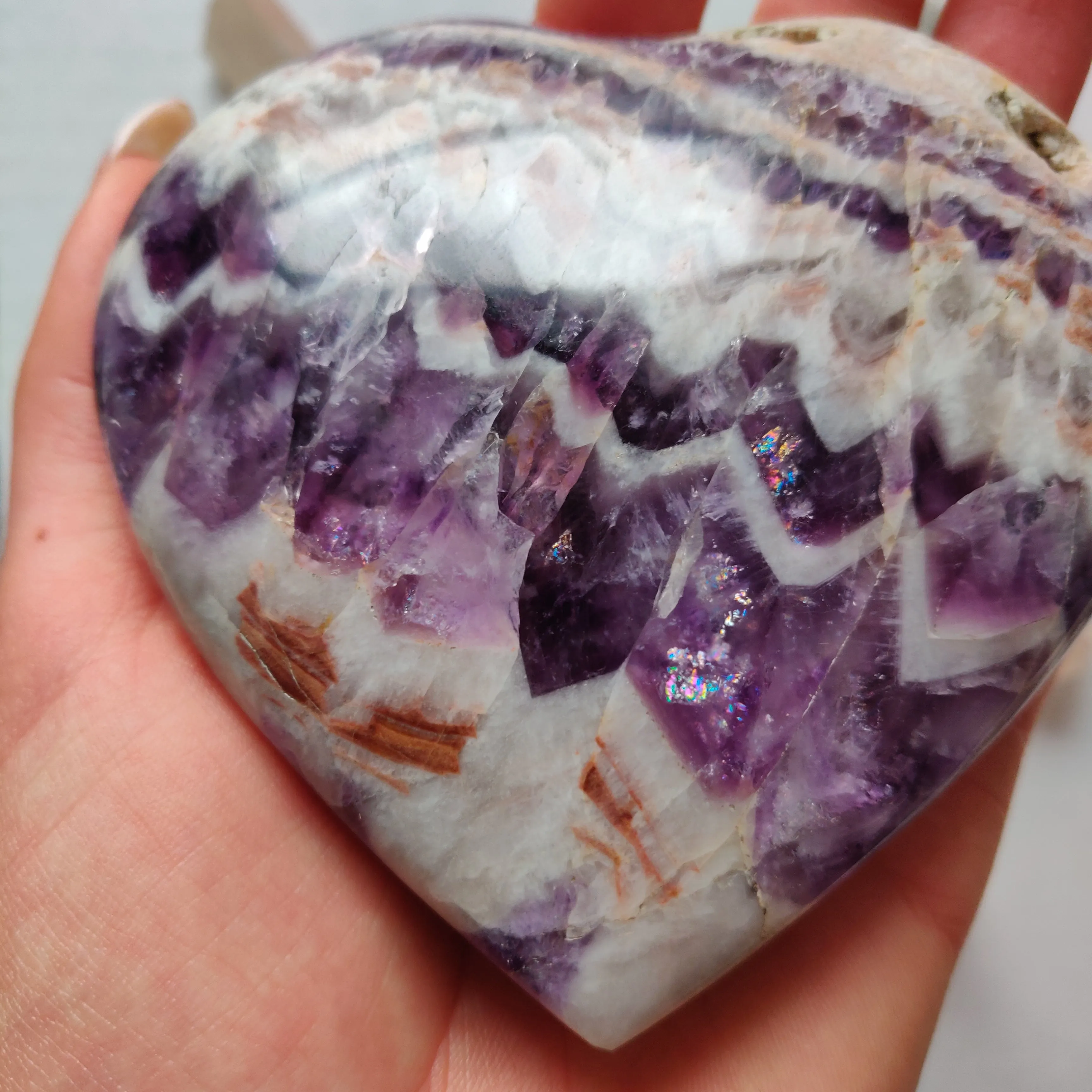 Chevron Amethyst Heart (#8)