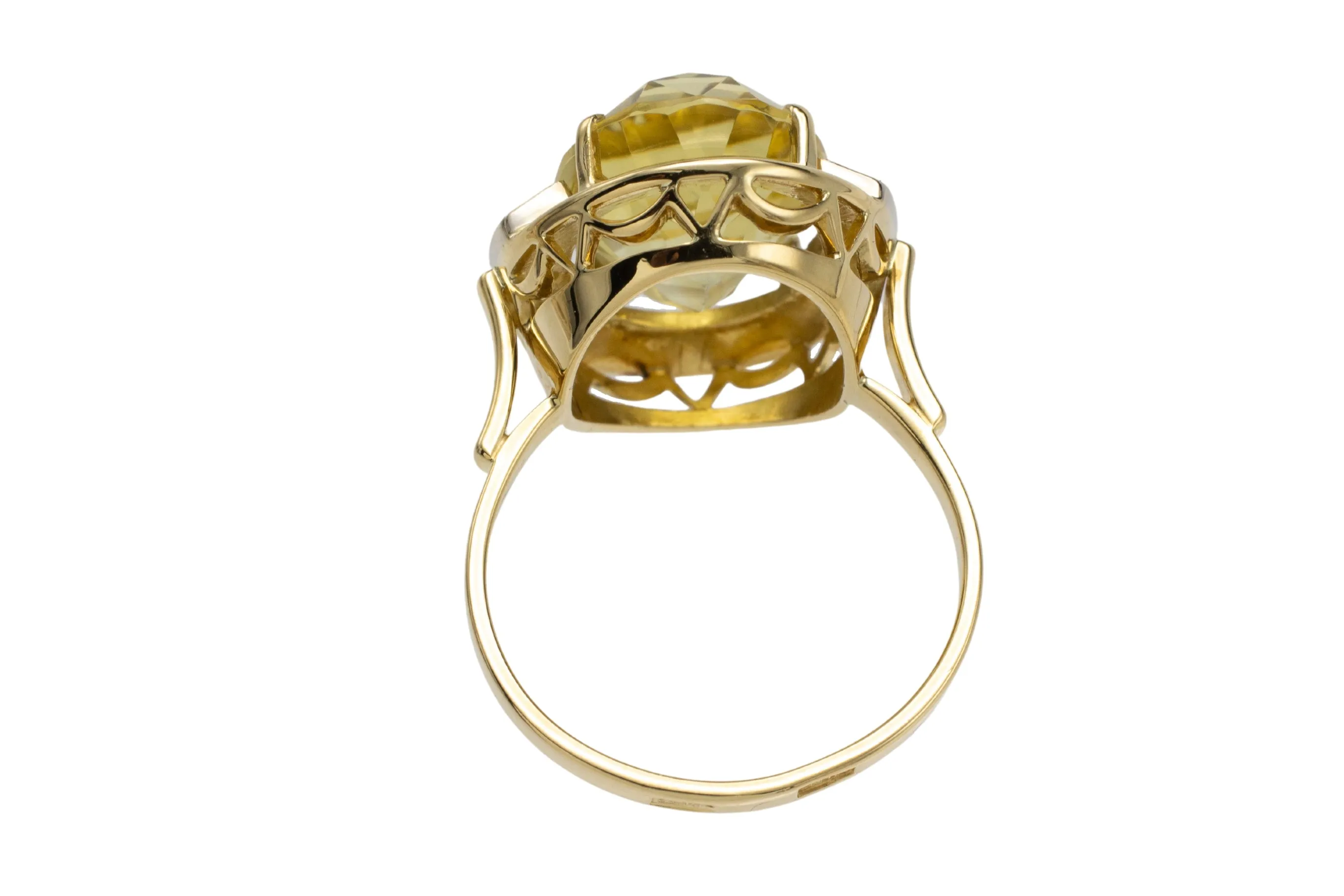 Citrine and diamond ring in 14 carat gold