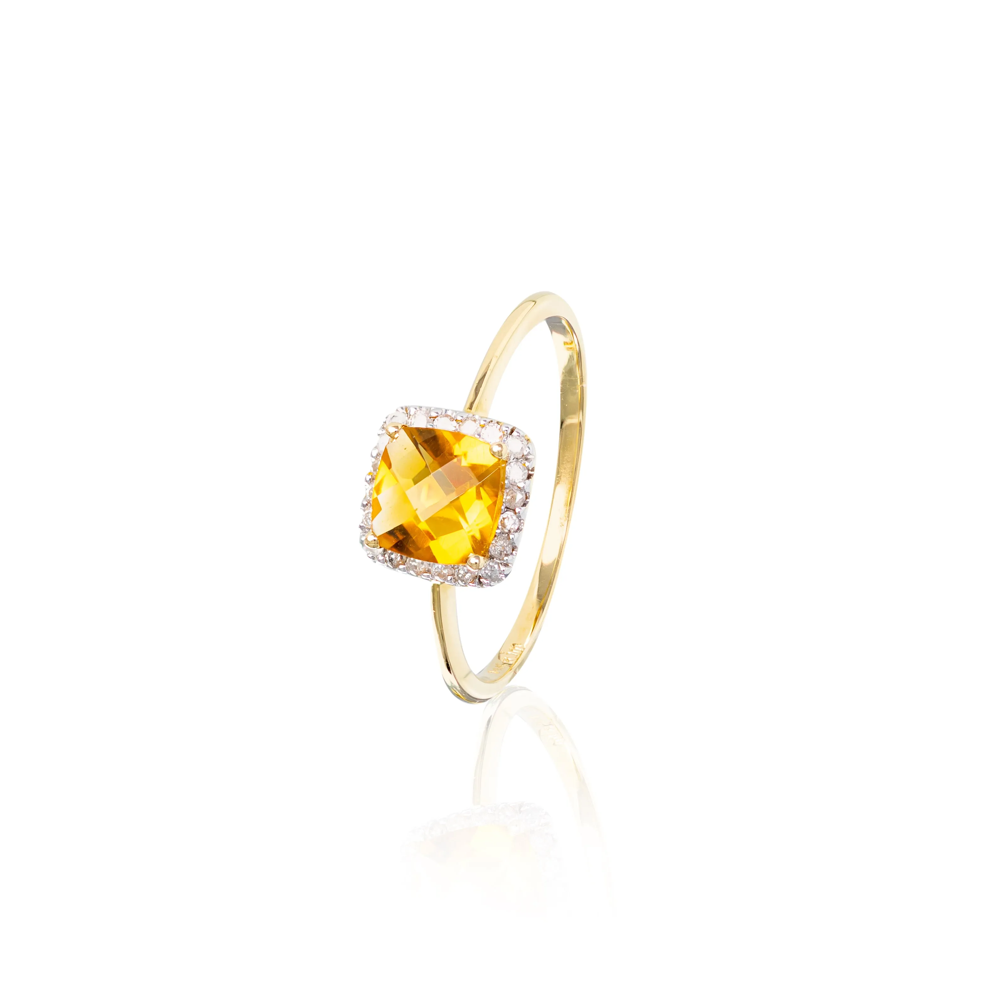 Citrine and Diamond Ring