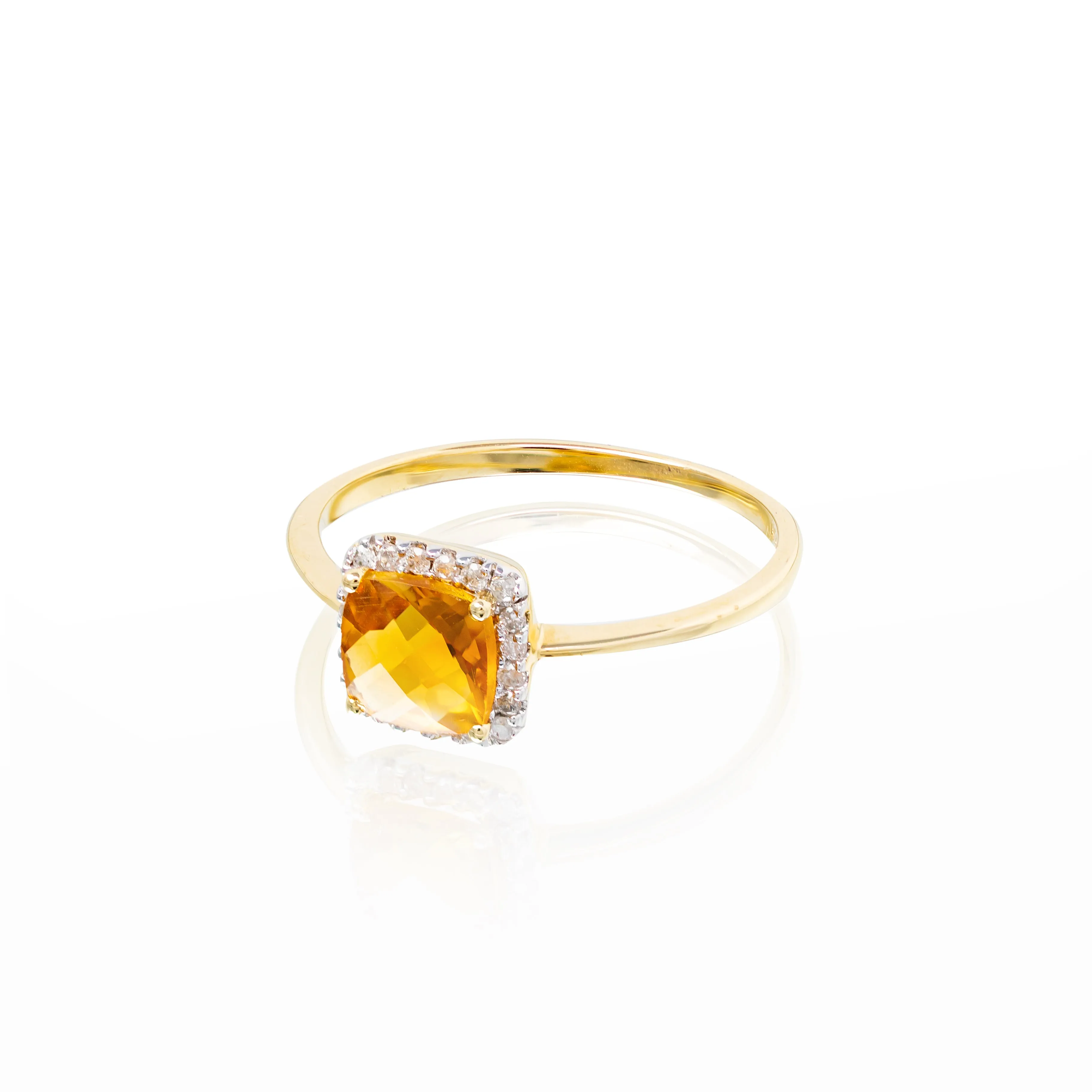 Citrine and Diamond Ring