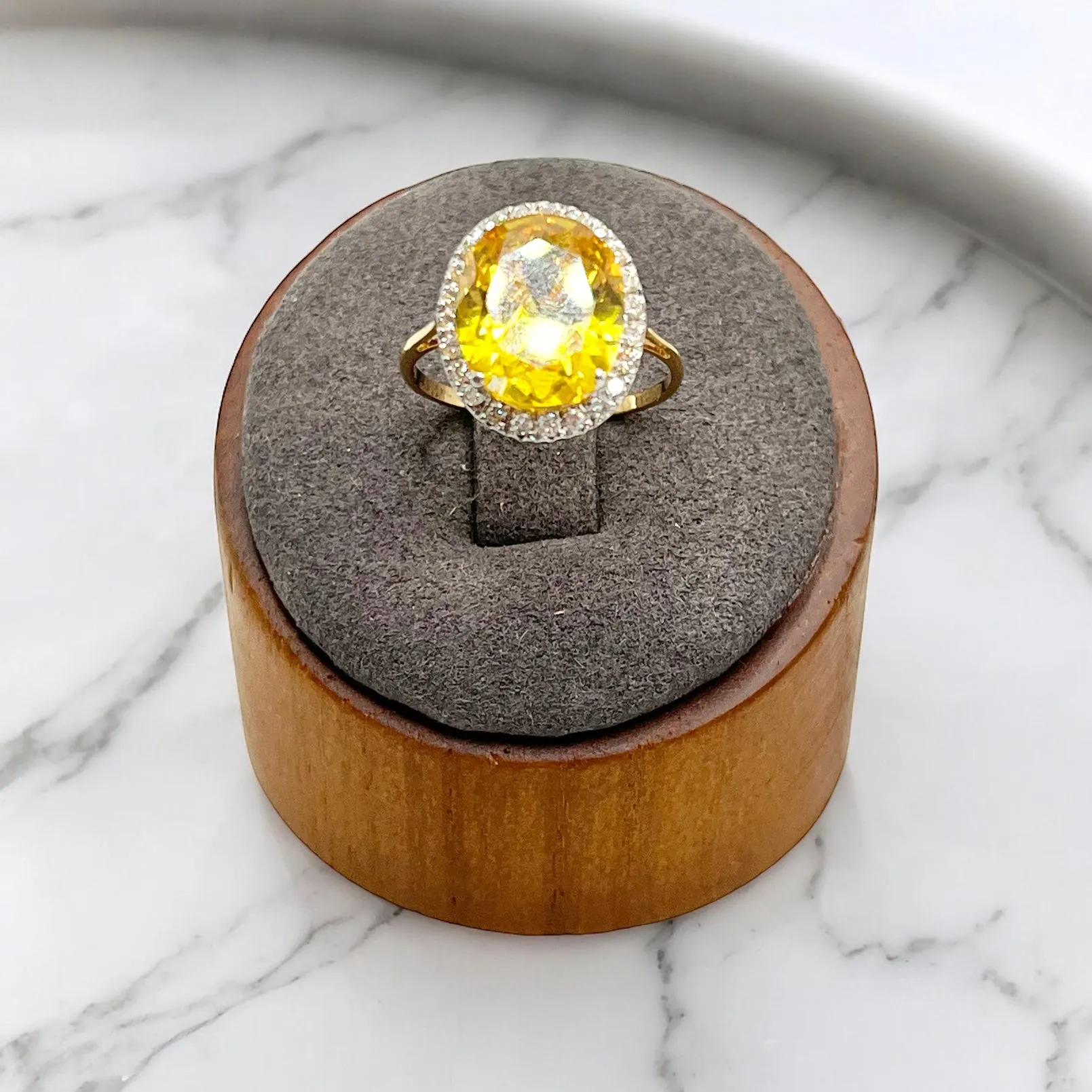CITRINE DIAMOND RING