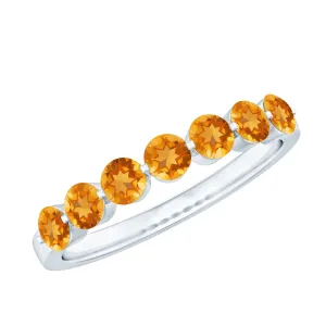 Citrine Seven Stone Half Eternity Band Ring
