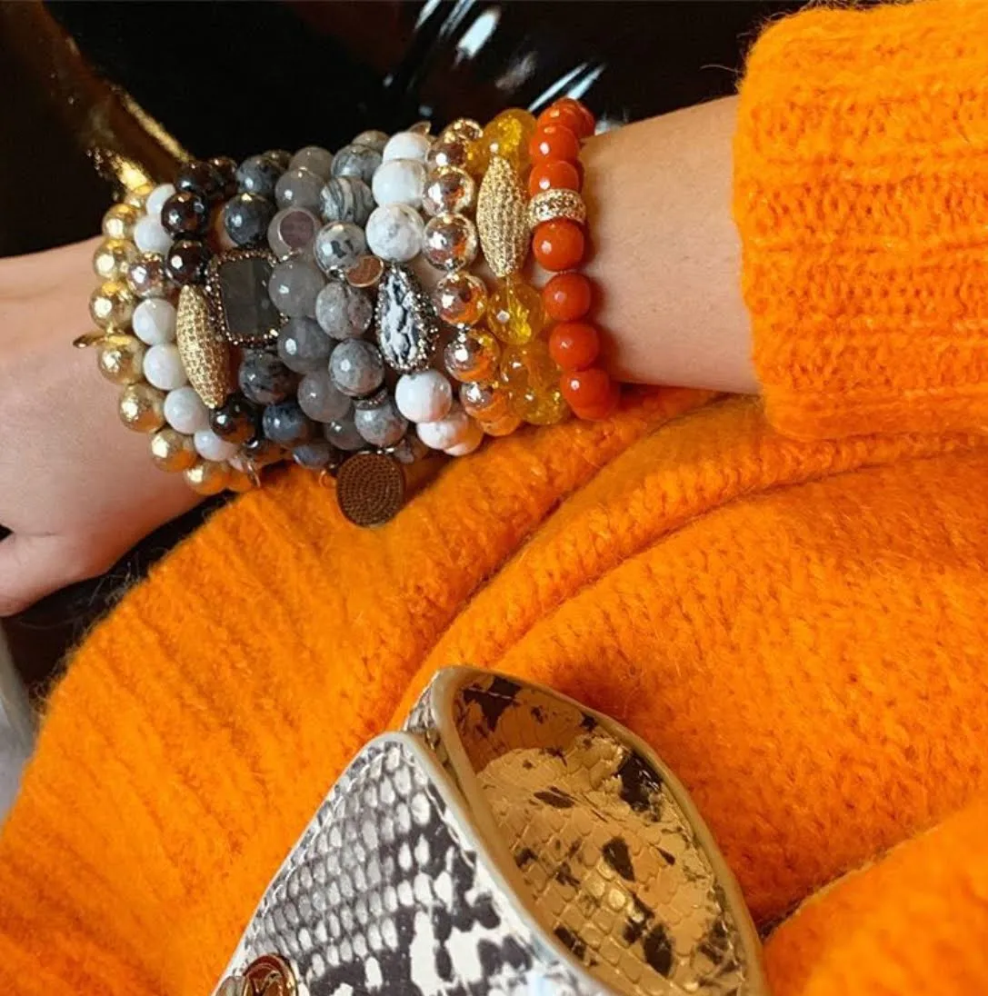 Citrine with Pavé Gold Dome