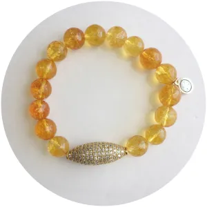 Citrine with Pavé Gold Dome