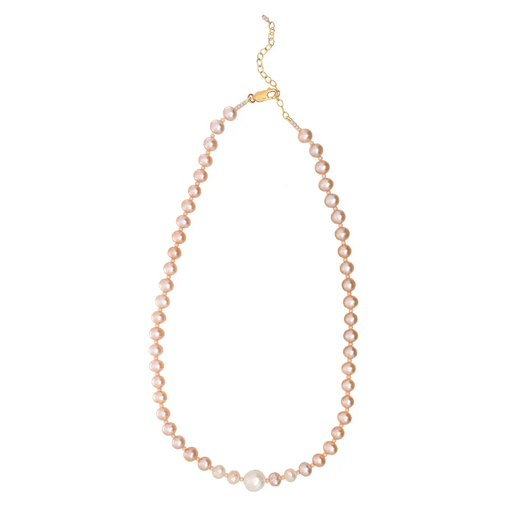 Classic Blush Pearl Necklace
