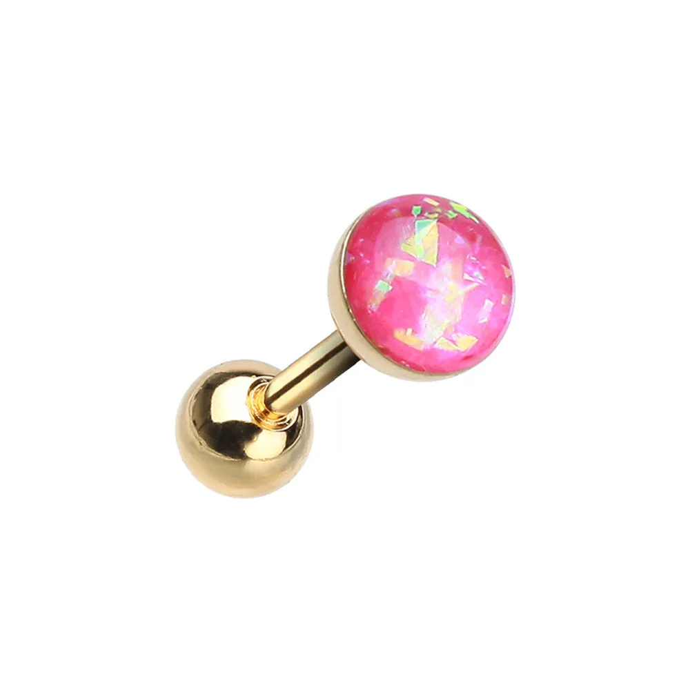 Classic Opal Stud Body Jewellery in Gold. Labret, Monroe, Tragus and Cartilage Earrings.