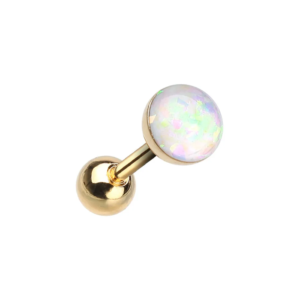 Classic Opal Stud Body Jewellery in Gold. Labret, Monroe, Tragus and Cartilage Earrings.