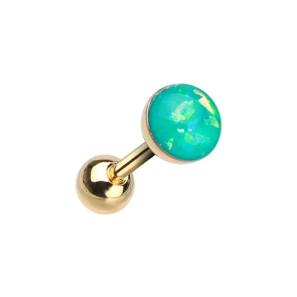 Classic Opal Stud Body Jewellery in Gold. Labret, Monroe, Tragus and Cartilage Earrings.