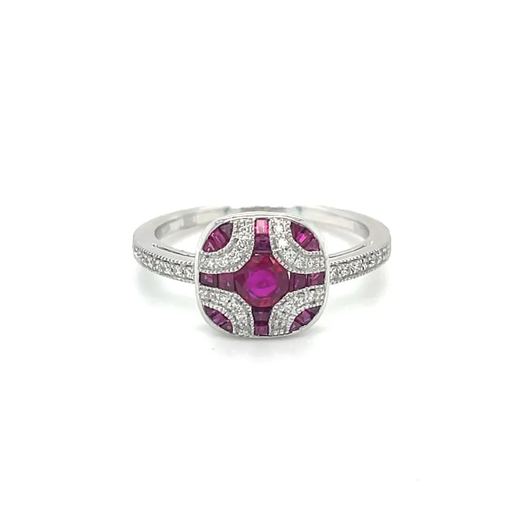 Designer Ruby and Diamond Ring at Regard Jewelry in Austin, Texas