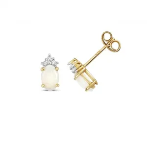Diamond & Opal Stud Earrings ED292O