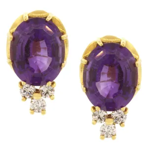 Diamond and Amethyst Earrings