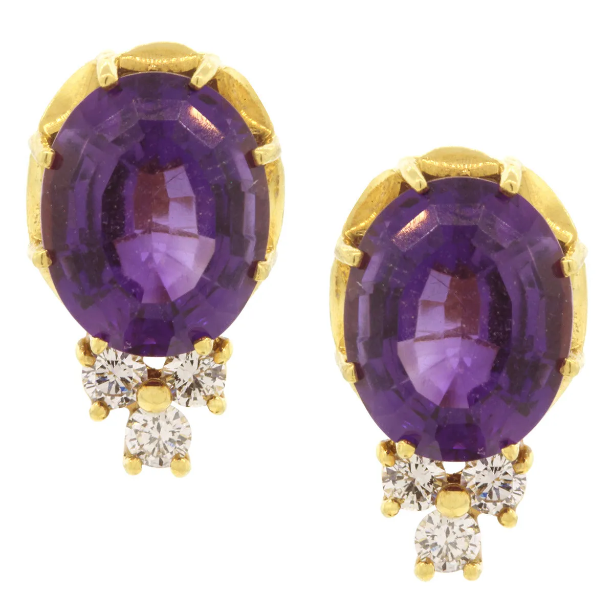 Diamond and Amethyst Earrings