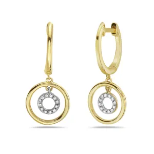 Diamond Bulls Eye Dangle Earrings