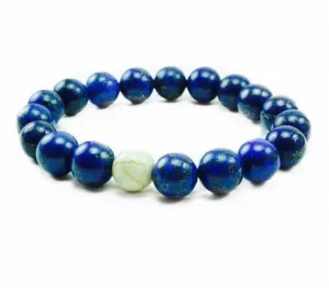 Djoser 10mm Lapis Lazuli Howlite Beaded Bracelet