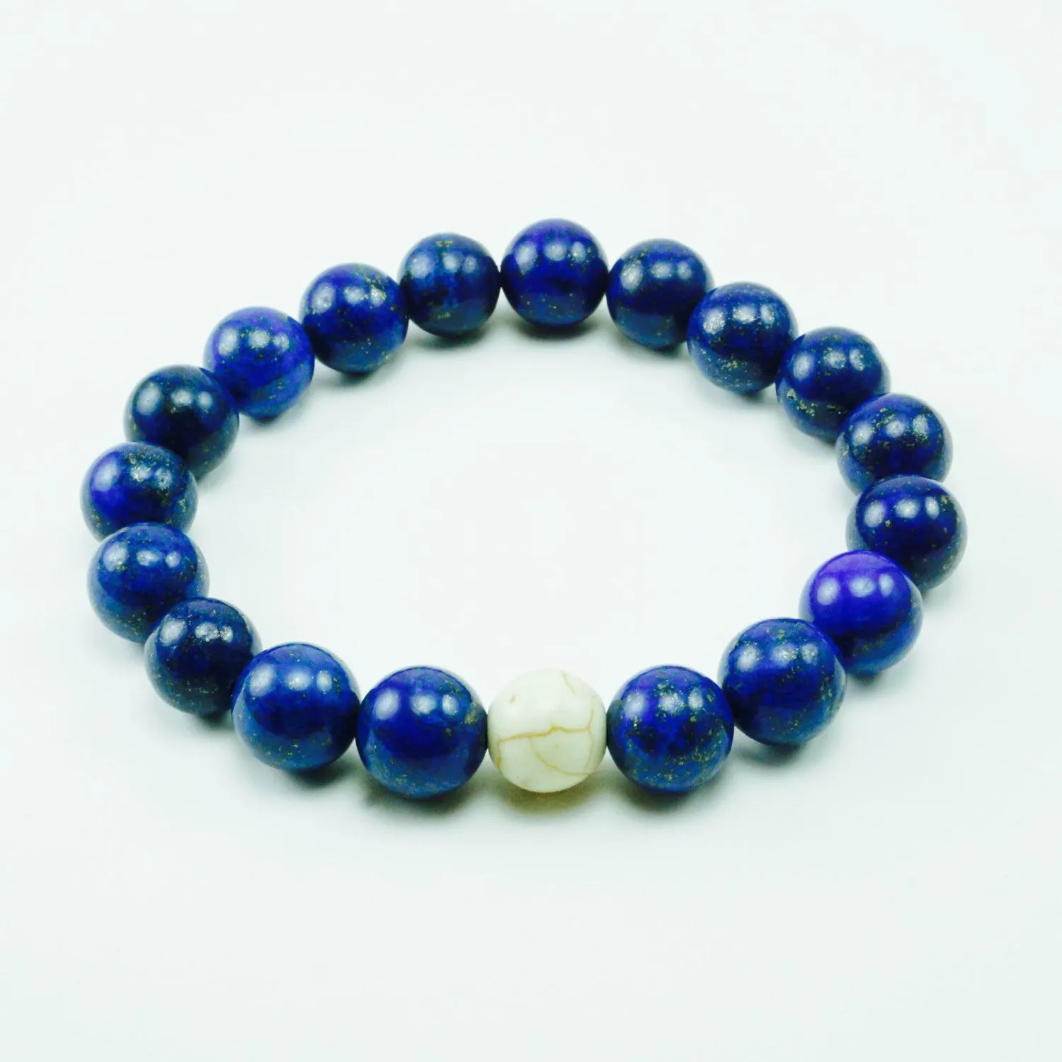 Djoser 10mm Lapis Lazuli Howlite Beaded Bracelet