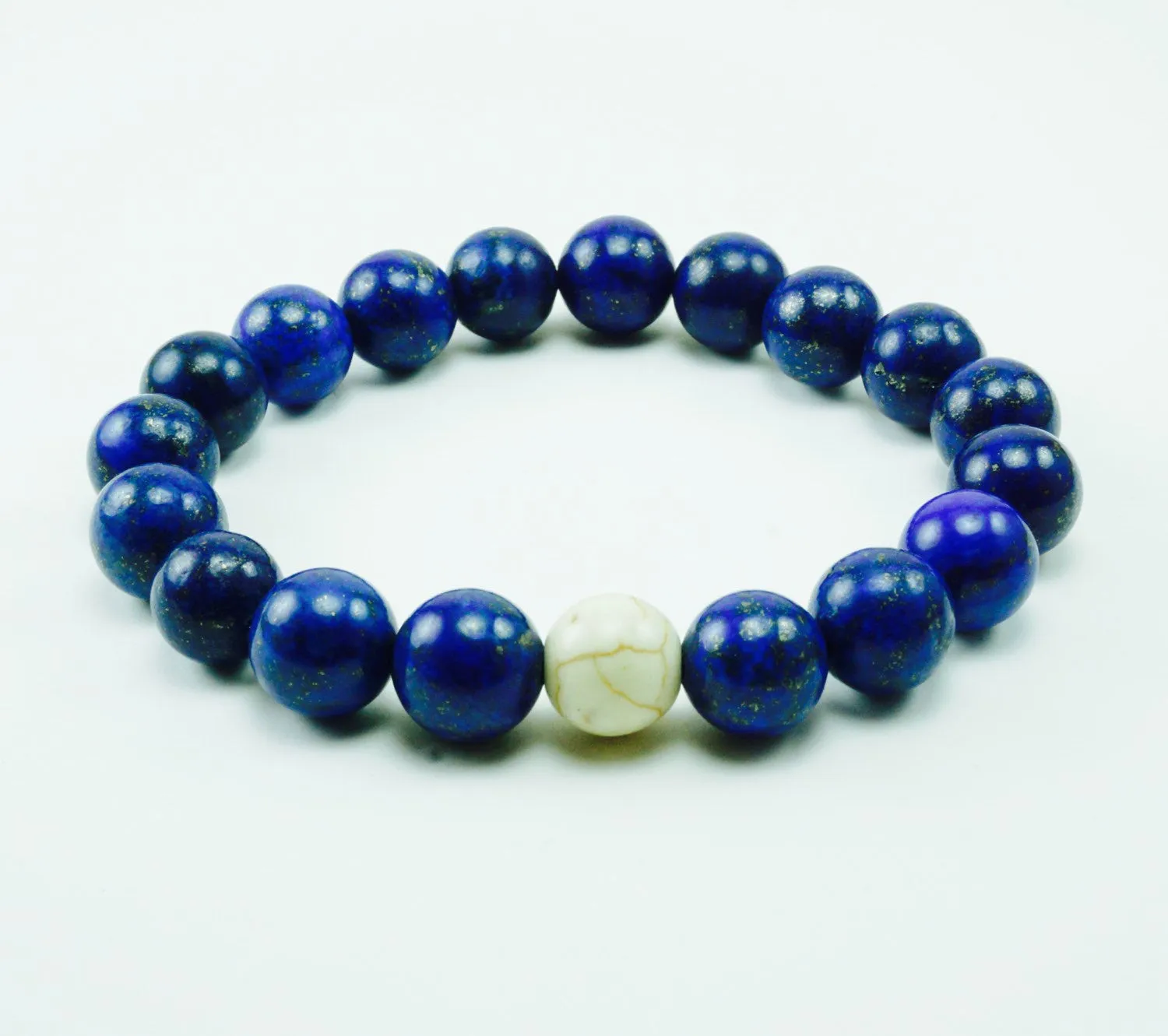 Djoser 10mm Lapis Lazuli Howlite Beaded Bracelet