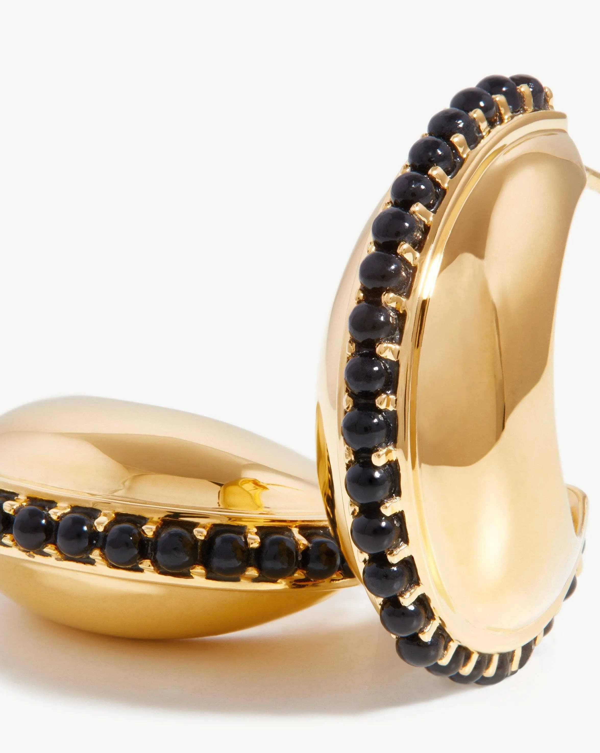Dome Gemstone Hoop Earrings