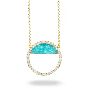 Doves Amazonite and Diamond Necklace