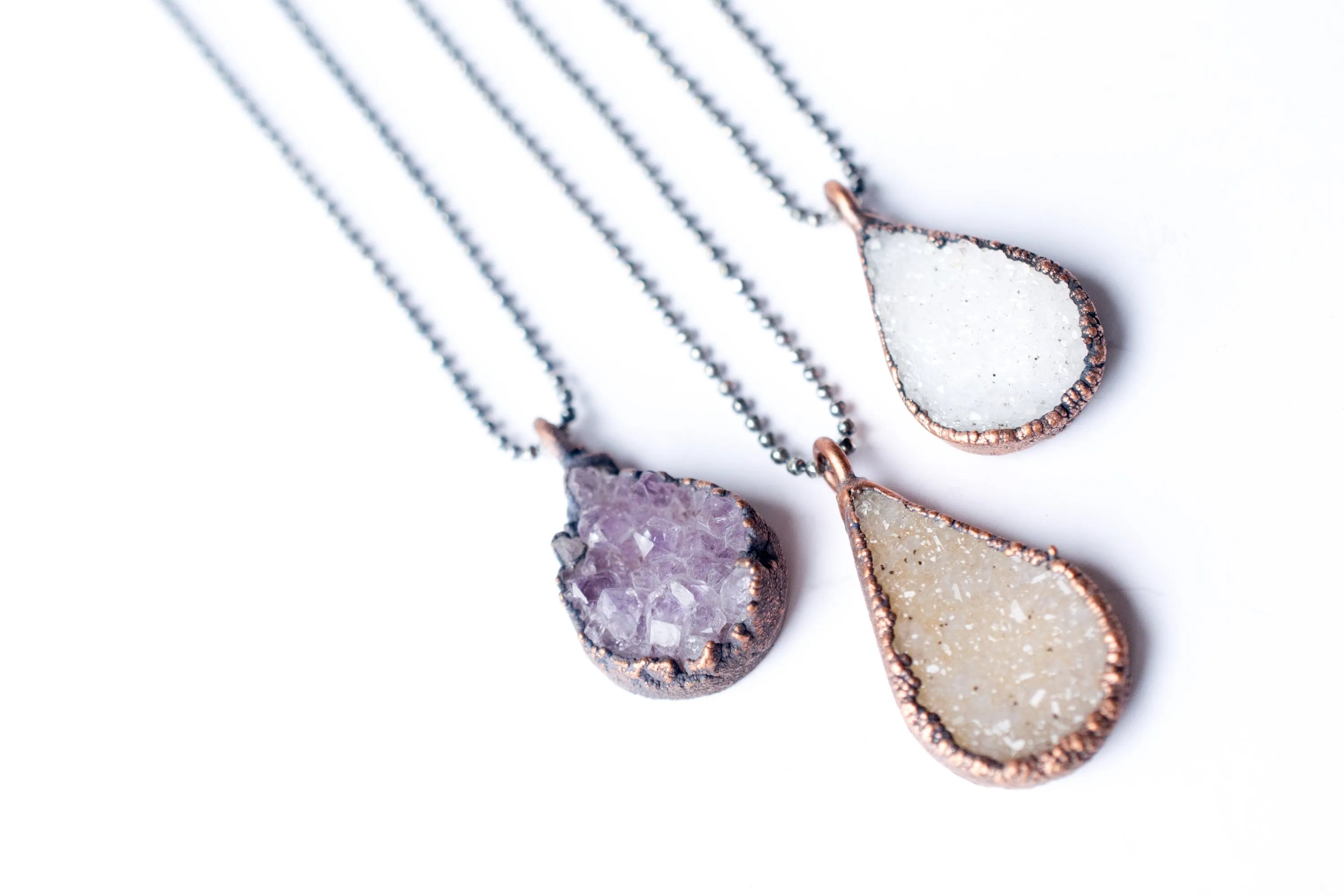 Druzy droplet necklace | Druzy crystal necklace