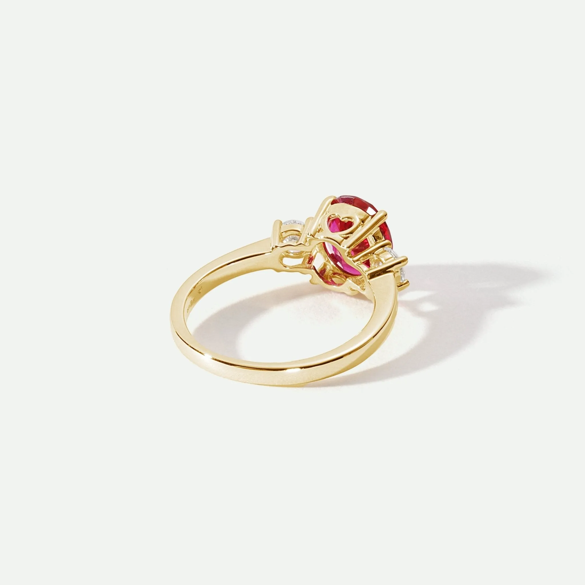 Ellison | 9ct Yellow Gold 0.33ct tw Lab Grown Diamond and Created Ruby Ring