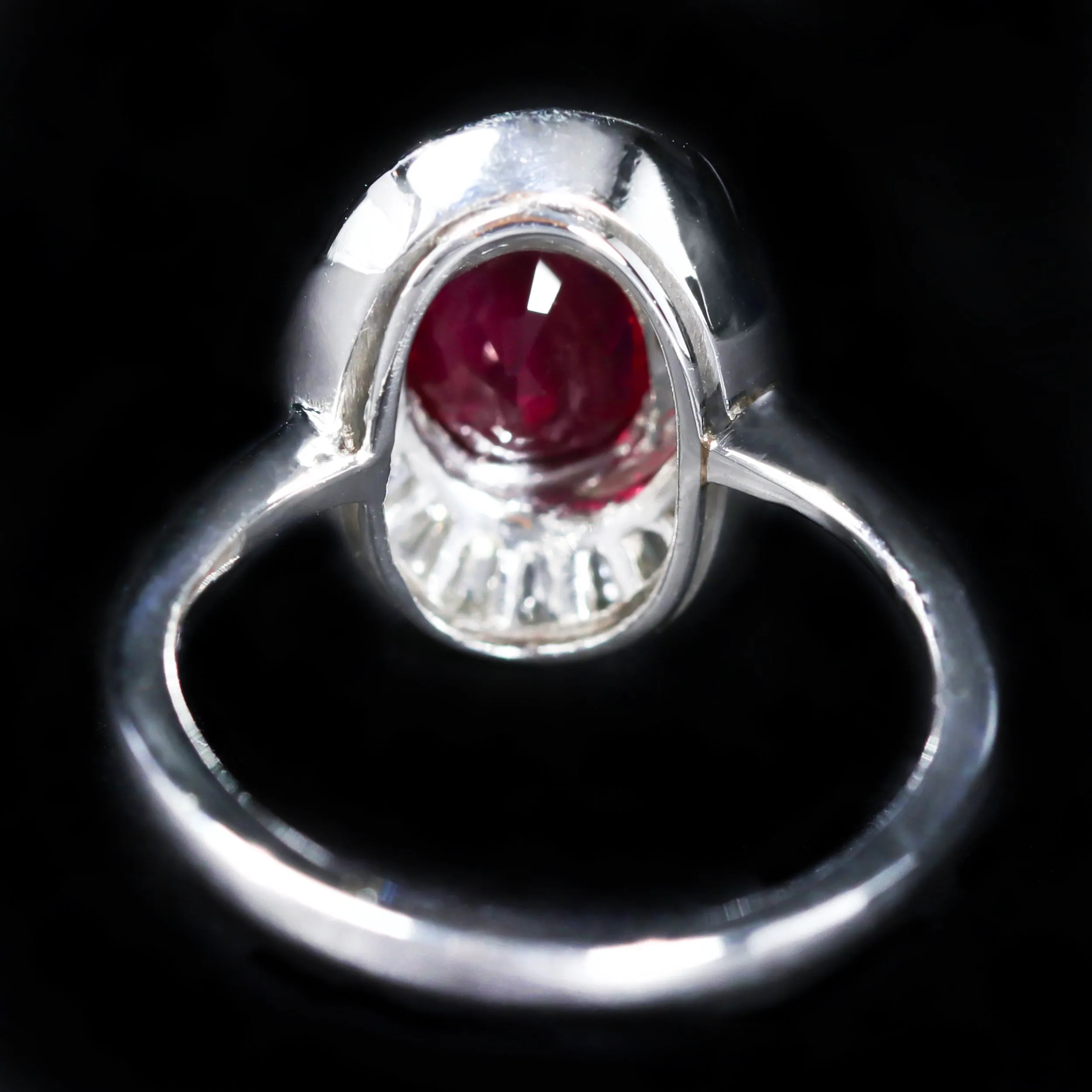 Estate Platinum AGL 2.01 Carat Ruby and Diamond Ring